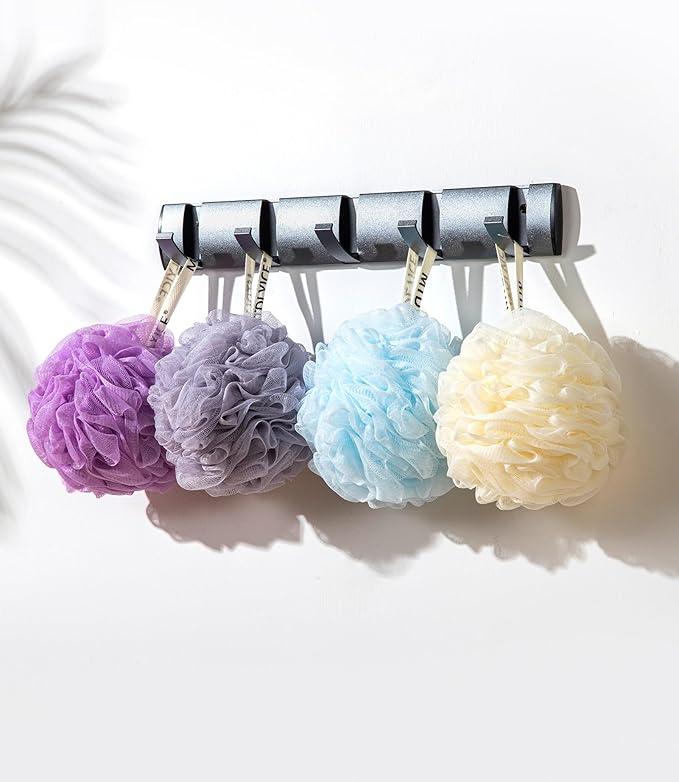 Loofah Sponge, XXL Large Loofah 100g 4 Pack, Bath Sponge Soft Mesh Shower Loofah for Men, Body Scrub, Shower Pouf Bath Accessories, for Body Wash, Soap (Lavender)