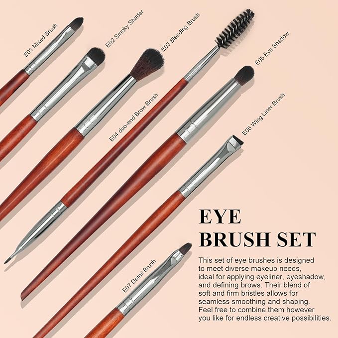 Makeup Brush Set 12pcs，Professional Premium Synthetic Powder Foundation Contour Blush Concealer Eyeshadow Blending Liner Make Up Brushes Kit（Redwood color B300）