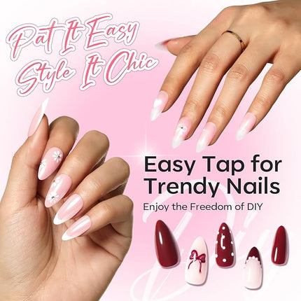 modelones Pat Paint Gel Nail Polish, 2 Colors Soak Off UV Patting Gel Polish Pigmented Colors for Ombre & Gradient & Blush Blooming & French Tip Nail Art, Ivory Blush