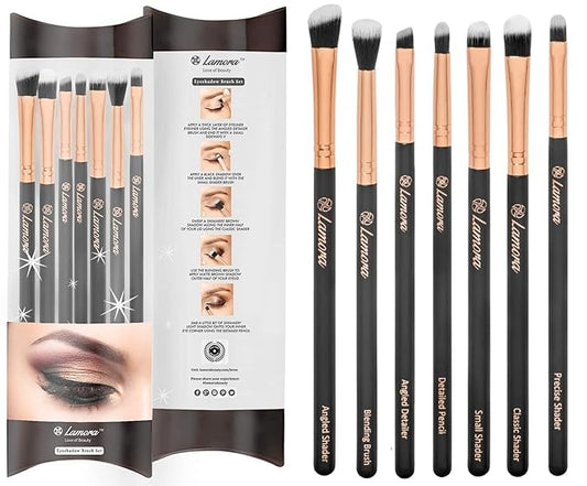 Eye Makeup Brushes Eyeshadow Brush Set - 7pcs Soft Synthetic Eyeshadow Blending Brush Kit - For Blending Eyeshadow, Eyeliner, Crease, Eyebrow - Long Lasting, Apply Better, Flawless Look Makeup