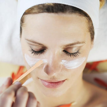 Bememo 500 Pcs Wax Sticks Eyebrow Brow Lip Nose Small Wooden Waxing Applicator Spatula Craft Sticks for Hair Face Legs Removal Spa