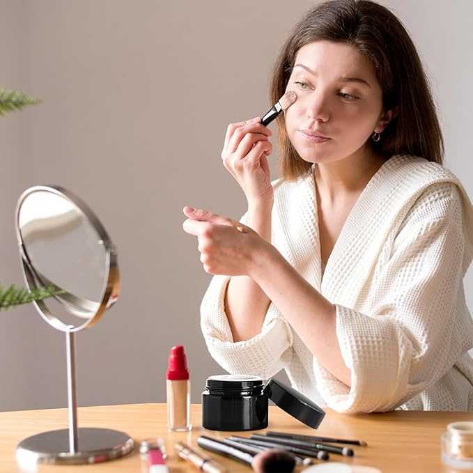 1OZ Amber Glass Jars with lids, 36 Pack Empty Cosmetic Jars, Refillable Airtight Wide Mouth Container for DIY, Sample, Cream, Lotion, Candle Making, Powder, Cosmetic