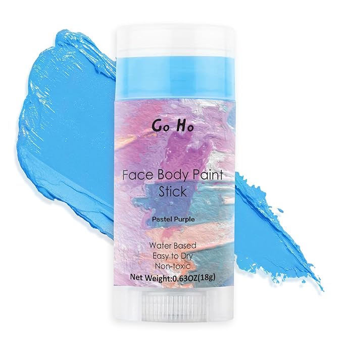 Go Ho Light Blue Face Body Paint Stick,Water Based Non-Toxic Face Painting,Easy-to-use Facepaint for Halloween SFX Ghost Bride Sally Cosplay Costume Makeup,0.63oz