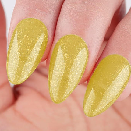 Imtiti Glitter Soft Gel Nail Polish, 0.5fl.oz UV LED Soak Off Sparkle Shimmer Green Gel Polish