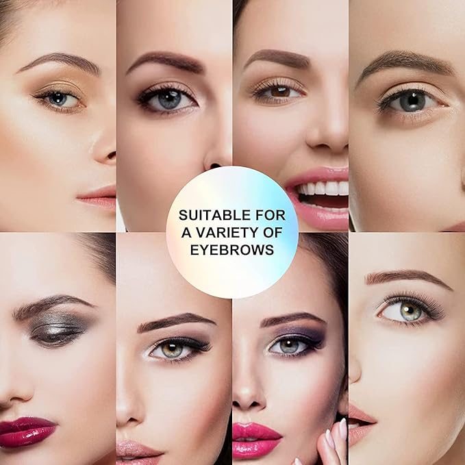 Eyebrow Stamp Stencil Kit - One-Step Eye Brow Stencil Kit with 24 Reusable Thin & Thick Eyebrow Stencils, Long-Lasting Waterproof & Smudge-Proof Brow Stamp Kit for Perfect Eye Makeup (Light Brown)