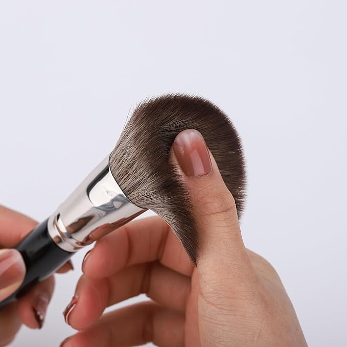 BRUSH ARTIST 12 PCs Premium Synthetic Black Silver Makeup Brush Set With Foundation Sponge, Face Powder Brush, Contour Brush, Blush Brush, Eyeshadow Brush, Eyebrow Brush, Concealer Brush