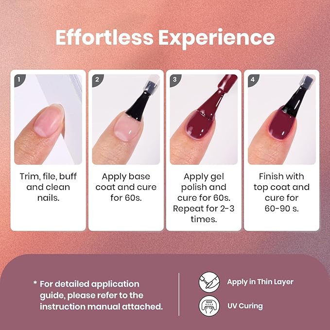 Beetles Gel Nail Polish Set – 6PCS Fall Winter Burgundy Purple Glitter Nude Plum Gold Gel Nail Polish Kit Soak Off UV LED Terra Dusk Colors DIY Home Salon Gift for Women