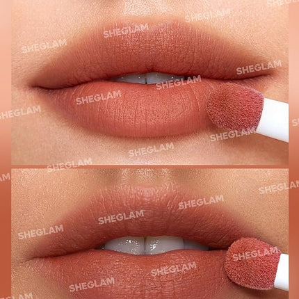 SHEGLAM Pout Pillow Cushion Lip Gloss Moisturizing Liquid Lipstick High Shine Finish Sponge Tip Applicator Non-Sticky Lip Glaze Party -Hit The Hay