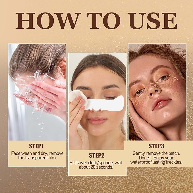 10 Pcs Glitter Freckles Face Tattoo, Face Glitter Makeup Patches, Waterproof Sparkle Freckles Tattoo Fairy Makeup Accessories For Women (Brown)