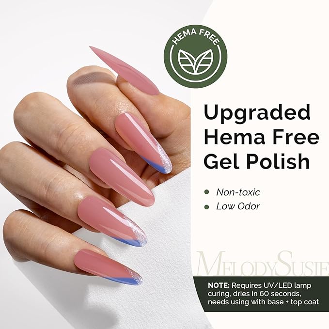 MelodySusie Hema Free Gel Nail Polish, 0.5 Fl Oz Thick Deep Nude Pink Gel Polish, Non-Toxic, Long Lasting, Soak Off UV Nail Polish, Manicure Nail Design Salon DIY Nail Art at Home K0597
