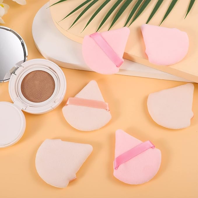 Pimoys 6 Pieces Powder Puff Face Triangle Makeup Sponge Soft Powder Puffs for Loose Powder Foundation Sponge Setting Powder Puff Makeup Tool, Stocking Stuffers Gift for Women