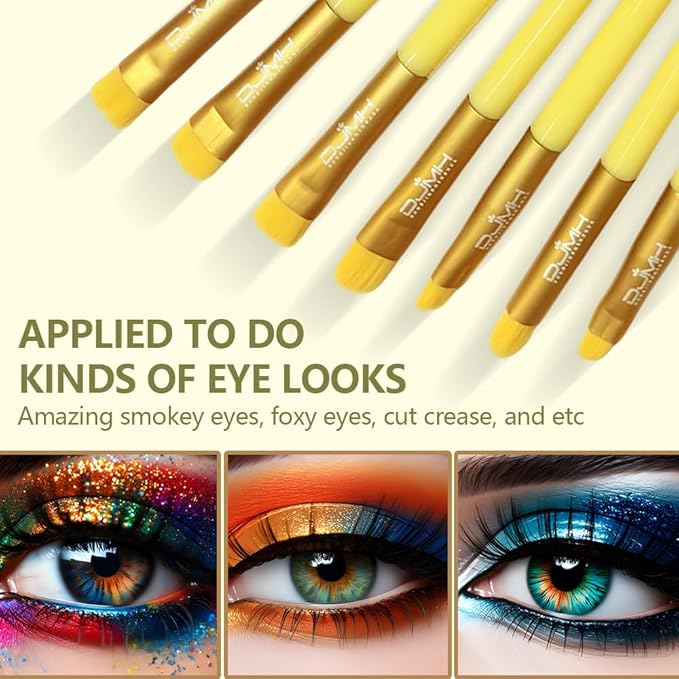 DJMH 13-Piece Makeup Brush Set with Storage Holder, Professional Cosmetic Brushes with Leather Case (green)