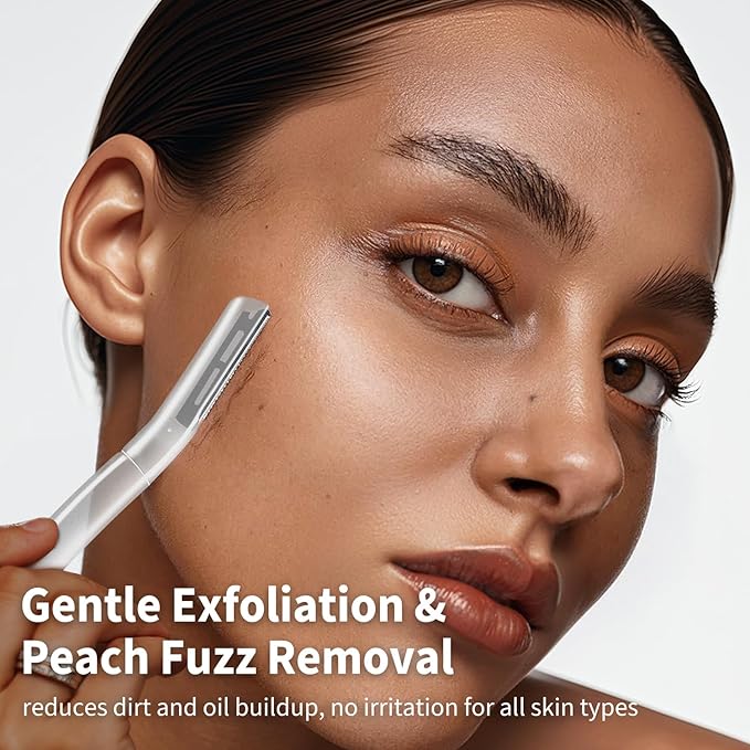 Dermaplane Razor for Women Face, Precision Face Razors for Women, Gentle Exfoliation Microblades for Sensitive Skin, Peach Fuzz Remover, Perfectly Shape Brows