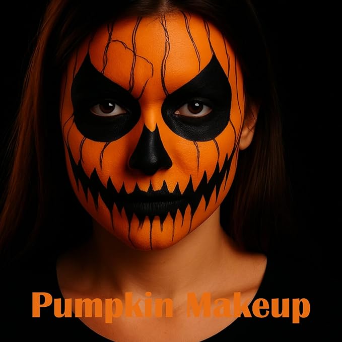 Orange Face Paint Stick,Water-Based Orange Body Paint Stick,Washable Full-Coverage Halloween Face Painting for Lion Tiger Fox Pumpkin Costume,Professional SFX Makeup for Cosplay ,1.06 OZ
