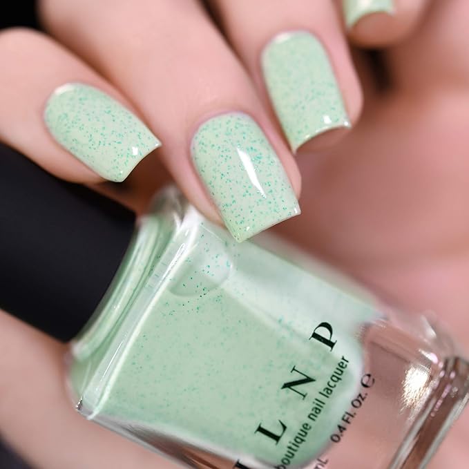 ILNP Dew Drop - Pastel Mint Speckled Nail Polish, Chip Resistant, 7-Free, Non-Toxic, Vegan, Cruelty Free, 12ml