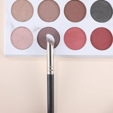 ENERGY Angled Concealer Brush Under Eye Dense Mini Eyeshadow Brush Vegan Synthetic Bristles for Liquid Cream Powder Cosmetics Blending Setting Concealing Medium Coverage
