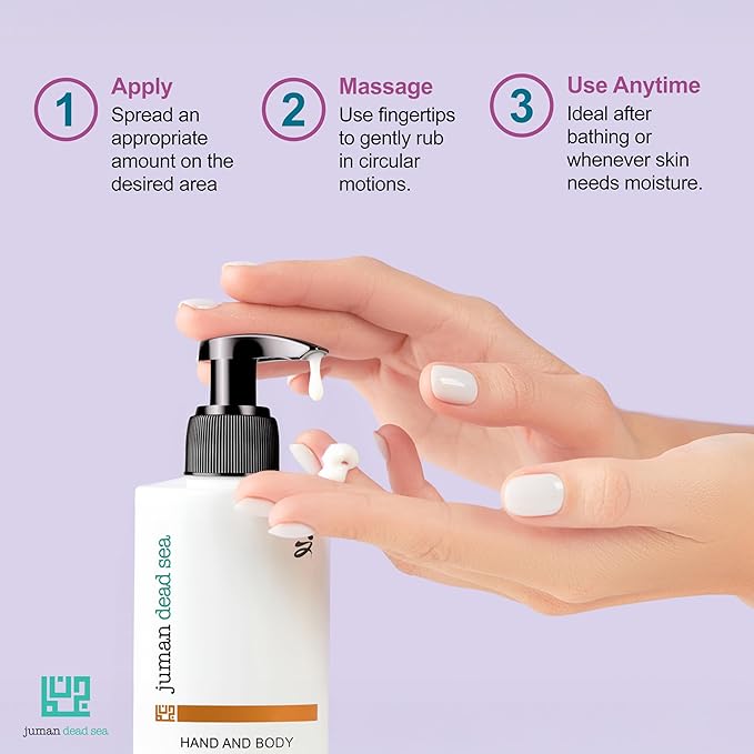 JUMAN Dead Sea Minerals Fast Absorbing & Non-Greasy Body Lotion | Vanilla | Intense Beauty Dry Skin Moisturizer | Hydrating Moisturizer with Shea and Cocoa Butter & Sweet Almond Oil | Vegan | 11.8 OZ