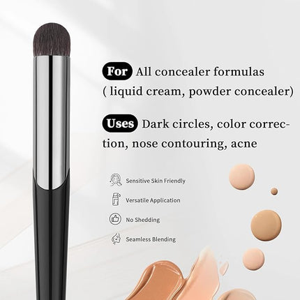 DUcare Tapered Small Concealer Brush Under Eye, Nose Contour Brush Mini Makeup Brushes Ideal for Liquid, Cream, and Powder Concealer(V03)