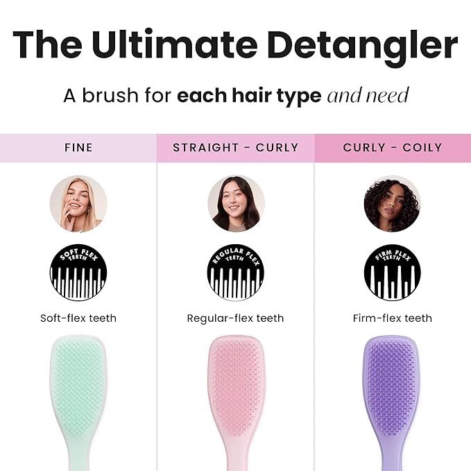 Tangle Teezer Ultimate Detangler Brush for Wet & Dry Hair, Eliminates Knots & Reduces Breakage for All Hair Types, Millennial Pink