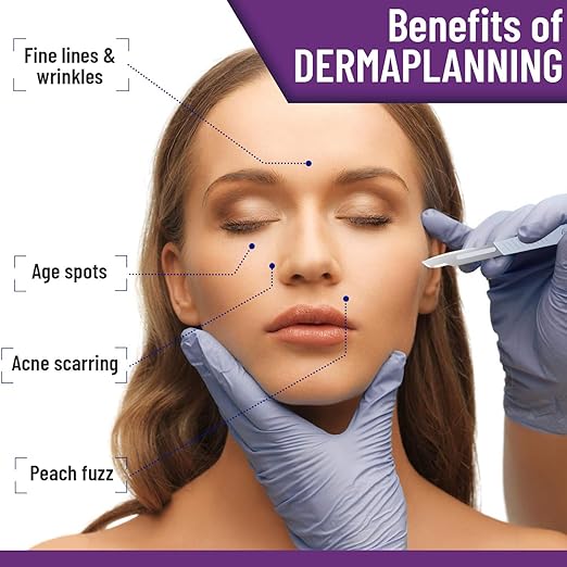 Disposable #15 Scalpel Blades, Sterile Pack of 20 Dermaplaning Blades with Plastic Scalpel Handle, Surgical Knife Scalpel for School Science, High Carbon Steel Dermablade Surgical Blades