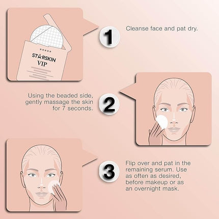 STARSKIN 7 Seconds All-Day Mask, 7-in-1 Facial Korean Toner Pads for Instant Hydration and Refreshed Skin, all Skin Types, Exfoliating and Pore Care with 66% Kudzu Root, K Beauty Skincare (5 Pads)