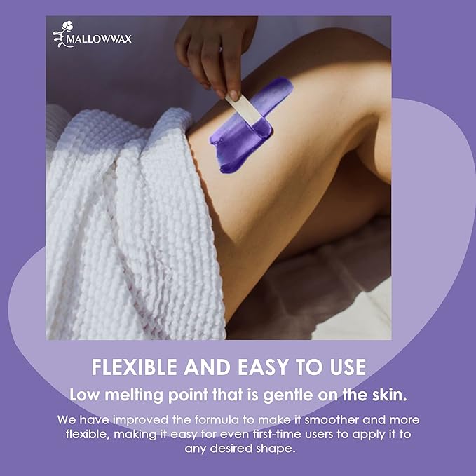 Hard Wax Beads, Wax Beans for Hair Removal, Natural Lavender, Stripless, Coarse Body Hair Specific - Ideal for Bikini, Brazilian, Legs, Underarms, Chest, 16 Ounce