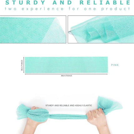 UJFQBH 2 Pieces African Bath Sponge African Net Long Net Bath Sponge Exfoliating Shower Body Scrubber Back Scrubber Skin Smoother,Great for Daily Use (Green)