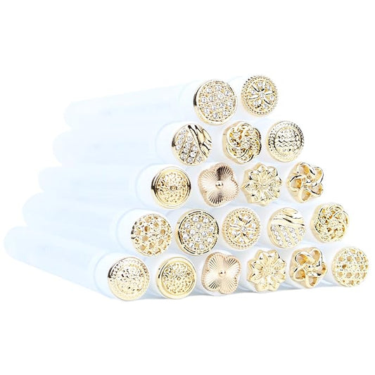 20pcs Mascara Wands Tube Reusable Lash Spoolies Eyelash Brush Tubes Spoolies Golden Metal Lash Extension Brushes Applicators Makeup Tools (Golden Metal-3-MIX)