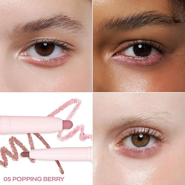2aN Color Play Dual Liner | 2-in-1 Aegyo-sal & Shading Pencil | Long-Lasting Pearl & Matte Duo Liner for K-Idol Eye Makeup | Easy to Blend, All-Day Wear (0.006oz+0.02oz) (05 Popping Berry)