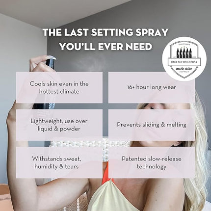 Skindinavia The Makeup Finishing Spray, Classic Makeup Setting Spray, All-Day Wear, Long-Lasting Up to 16+ Hours, Heat-Resistant & Waterproof, Cooling Fine Mist, 2.0 Oz