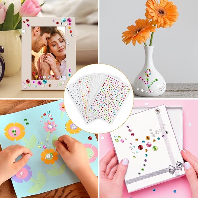 Face and Hair Gems - Self-Adhesive Rhinestones Stickers for Festival Makeup, Halloween, DIY - Stick On Jewels for Face, Hair, Nail, Eye, Body, Craft, Shoes