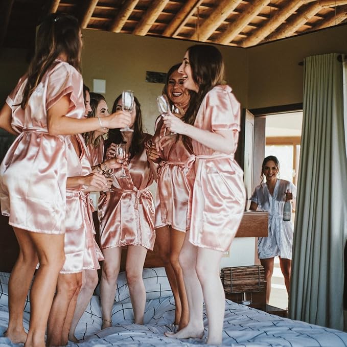 Bridesmaid Proposal Gifts Letter Cosmetic makeup bag bulk for Wedding Party Favors Bachelorette party decorations Toiletry Organizer Bag Makeup Case Gift (12, White&Sage Green)