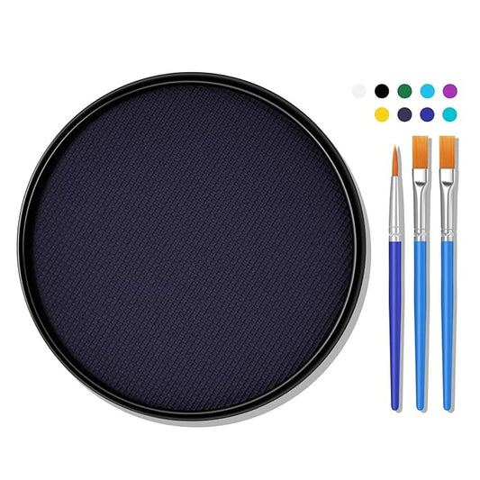 Deep Blue Face Body Paint Makeup 30G,Professional Stage Screen Halloween,Face Body Paint Makeup for Halloween Costume Theater Dress-Up Corpse Bride Sally Smurf Sea Avatar Makeup-13