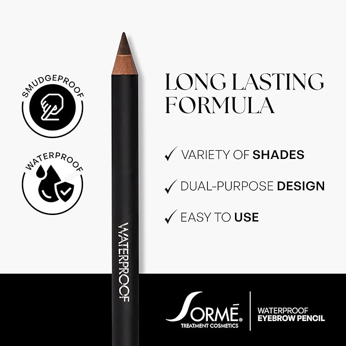 Sorme' Treatment Cosmetics Natural Definitive Waterproof Eyebrow Pencil, Rich Brown, 0.04 Ounce (Pack of 1)
