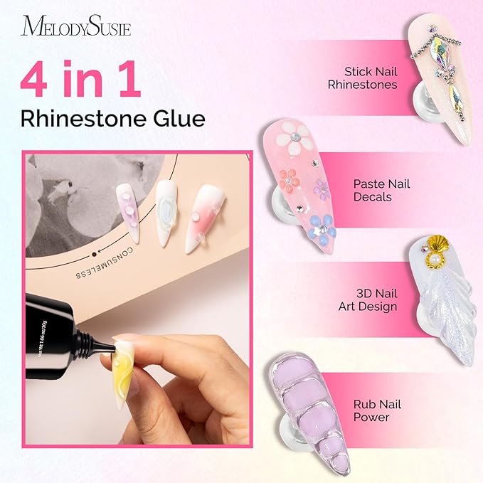 MelodySusie Handheld UV Light for Gel Nails and Nail Rhinestone Glue, ART01R Cordless Gel X Nail Lamp Rechargeable with LCD Display Flash Cure Nail Dryer for Nail Art Design Decoration DIY at Home
