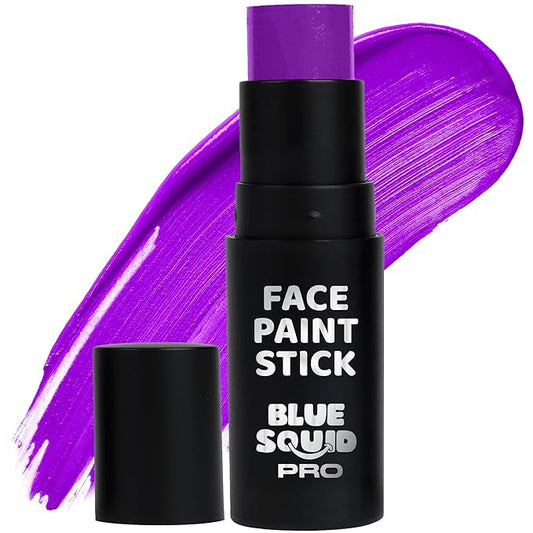 Blue Squid PRO Purple Face Paint Stick - Waterproof Body Paint for Adults & Kids Colored Eye Black Baseball, Eyeblack Softball -Hypoallergenic Twist-Up Non-Toxic Makeup Stick for Cosplay, Sports & SFX