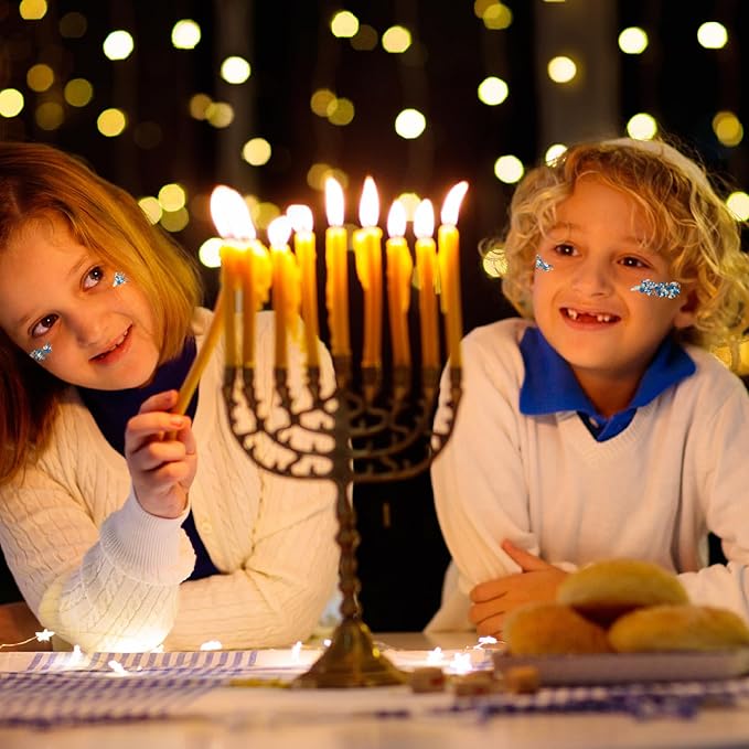 Hanukkah Glitter Gel for Body, Face, Hair and Lip, Color Changing Glitter Gel Under Light (Hanukkah)