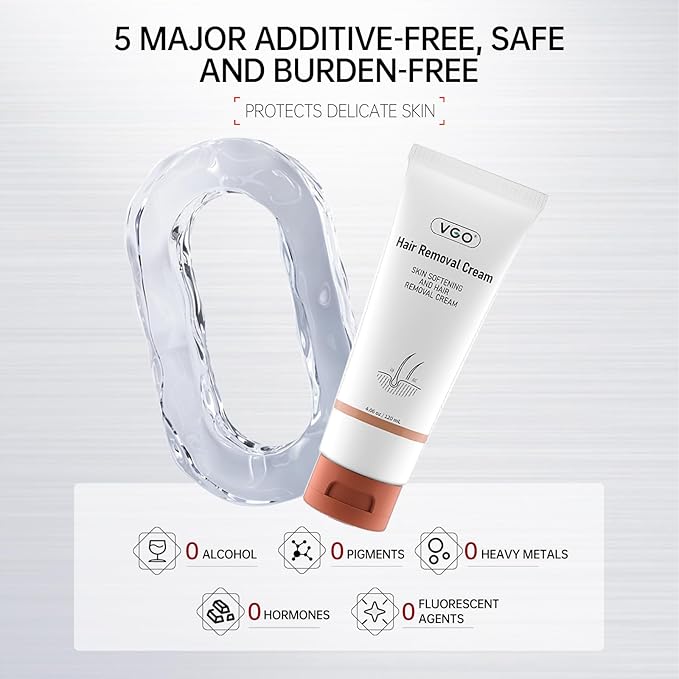 VGO 2 Pack Painless Hair Removal Cream for Women & Men, Hair removal cream for body, back & legs, Depilatory Cream Suitable All Skin Types