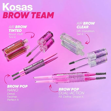 Kosas Air Brow Tinted Gel with Clean, Vegan Ingredients for Fluffy, Full and Healthy Brows, Longwear (Medium Brown)