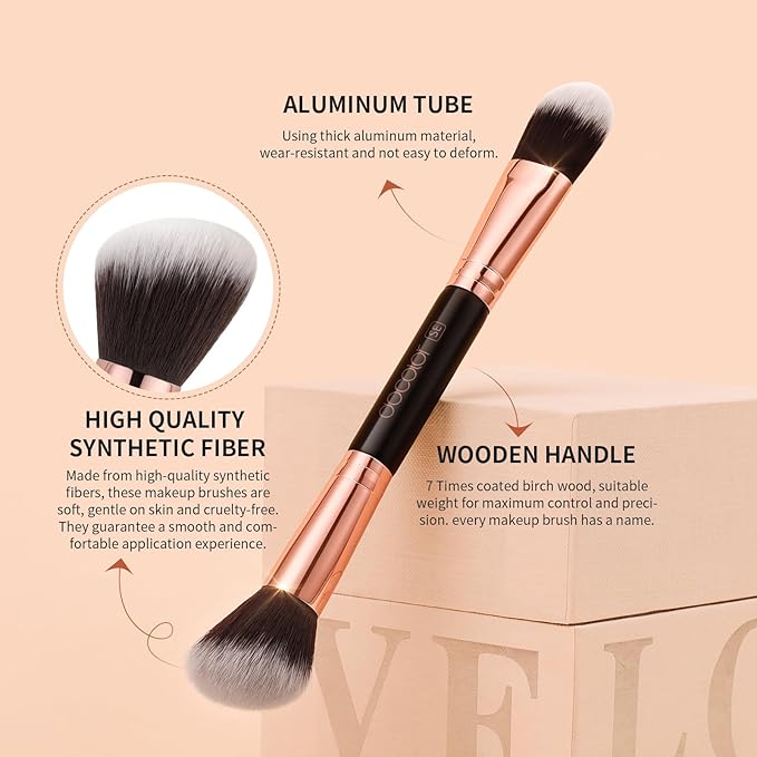 Docolor Double Sided Makeup Brushes, 6Pcs Double Ended Eyeshadow Brush Set Professional Eye Makeup Brushes Set Foundation Eyeshadow Blending Eyebrow Travel Make Up Brushes Kits