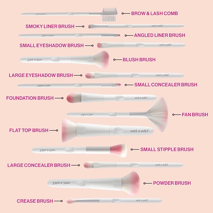 Wet n Wild Angled brush, Foundation Makeup Blending Brush, Ultra-Thin Precision, Ergonomic Handle (Pack of 2)