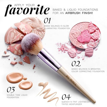 BS-MALL Makeup Brush Set 18 Pcs Premium Synthetic Foundation Powder Concealers Eye shadows Blush Makeup Brushes with black case