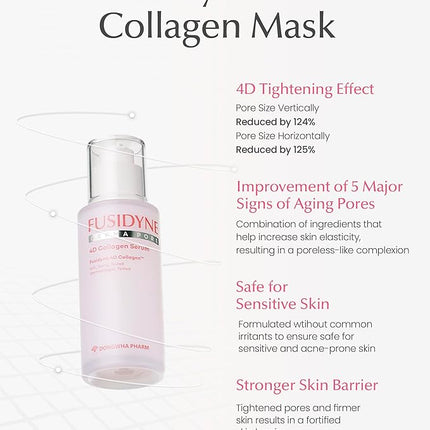 Derma Pore 4D Collagen Serum (1.69 fl. oz) Hydrating Peptide Serum for Minimizing the Appearance of Pores, Skin Firming & Radiant Skin, Makeup Prep, Korean Skincare