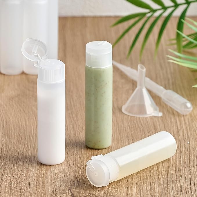 TUZAZO 10 Pack 18ml/0.6oz Small Travel Tube Bottles, Refillable Empty Plastic Mini Travel Size Squeeze Bottles for Liquid Makeup Cosmetic Toiletries