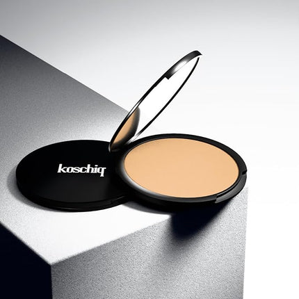 Koschiq Soft Matte Powder + Foundation – 2-in-1 Compact with Oil Control & Blurring Effect | 24hrs stay Longwear, Buildable Matte Finish | k-38. Light with warm olive undertone)
