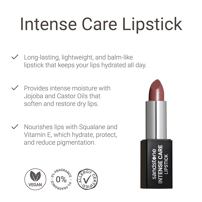 Intense Care Lipstick - a hypoallergenic, gluten free, caring formula, with active and moisturizing ingredients. (46 Naked Tan, 3,5 g)