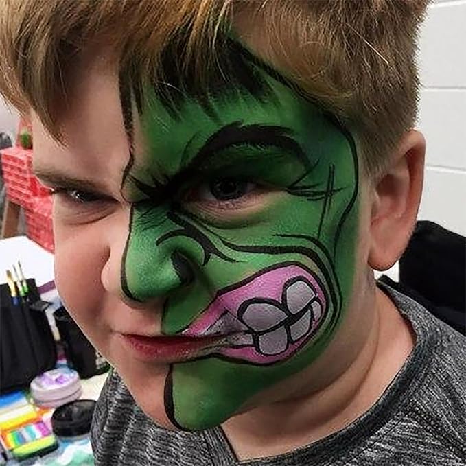 Mysense Green Face Body Hair Paint Stick,St Patricks Day Face Paint,Water Based Washable Temporary Hair Color,Cream Body Paint for Adults and Children Halloween Cosplay Witch Hulk Makeup,0.5oz