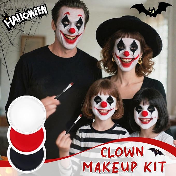 Special Effects Makeup Kit,Sfx Make up with Scar Wax,Fake Blood Spray & Gel,Clown Makeup Kit,Body Paints for Adults,All in One Halloween Make up for Zombie Cosplay Make up
