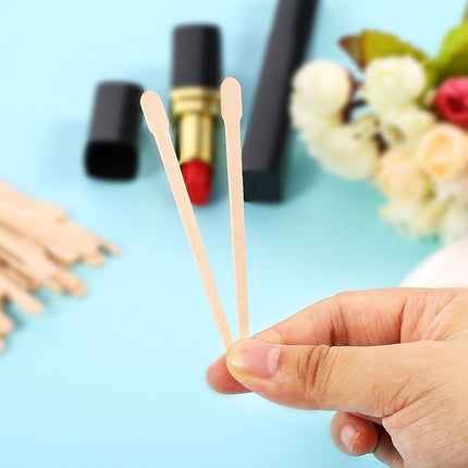 Bememo 500 Pcs Wax Sticks Eyebrow Brow Lip Nose Small Wooden Waxing Applicator Spatula Craft Sticks for Hair Face Legs Removal Spa