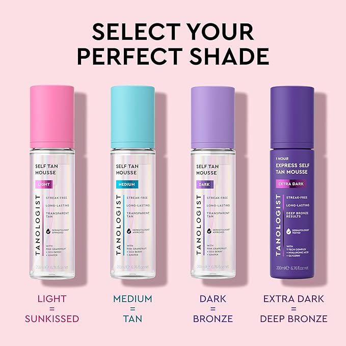 Tanologist Extra Dark Self Tan Mousse, Clear Self-Tanning Mousse, Streak-Free, Natural Glow, No Fake Tan Smell Or Orange Tone, Long Lasting, Clean Ingredients, 6.76 fl. oz/200 ml Bottle